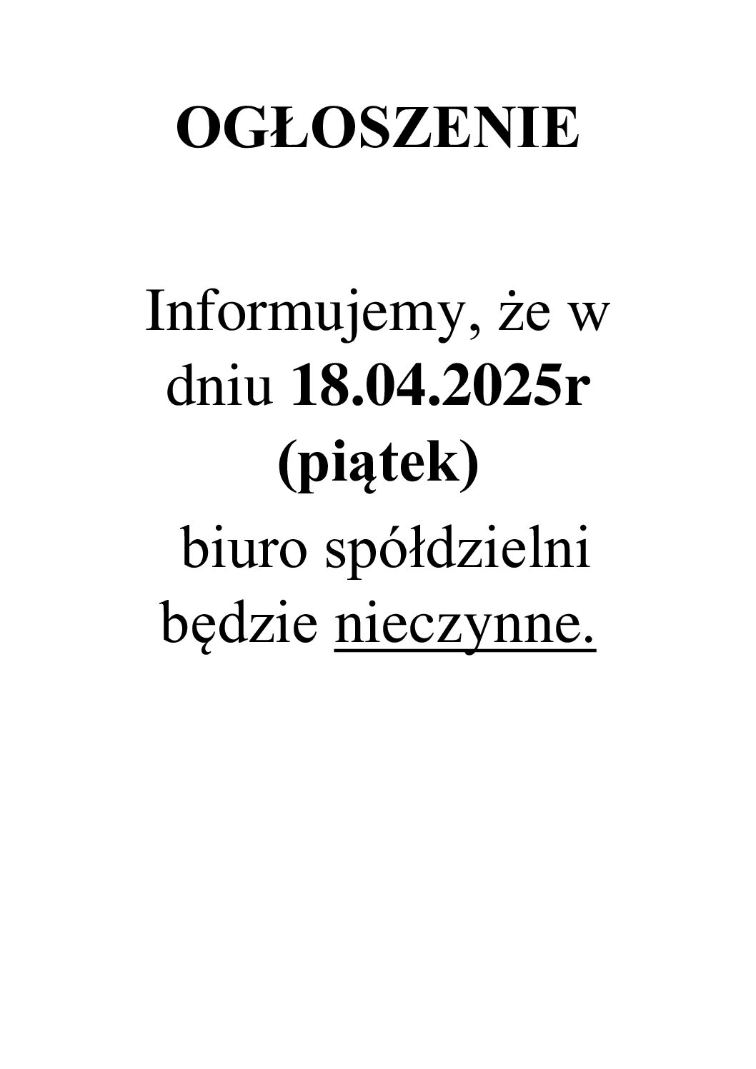 Ogłoszenie