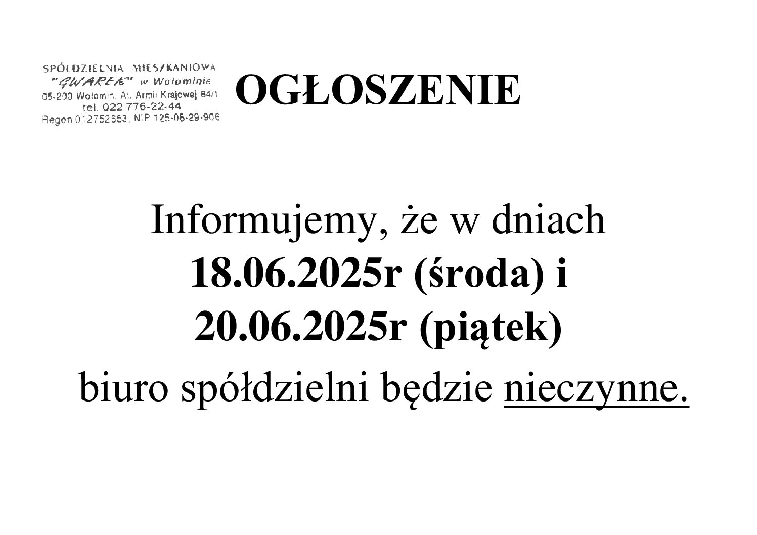 Ogłoszenie