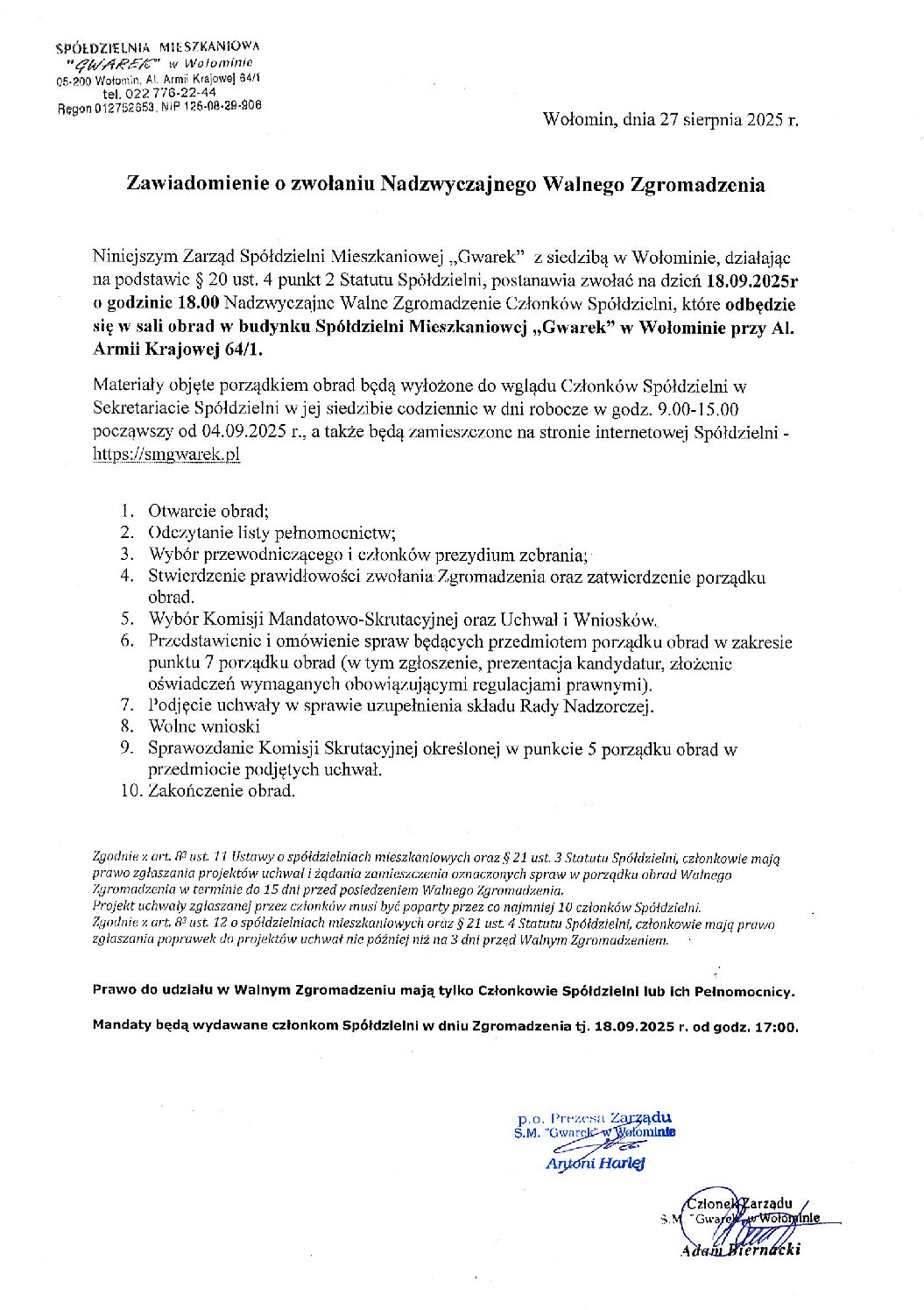 Nadzwyczajne Walne Zgromadzenie
