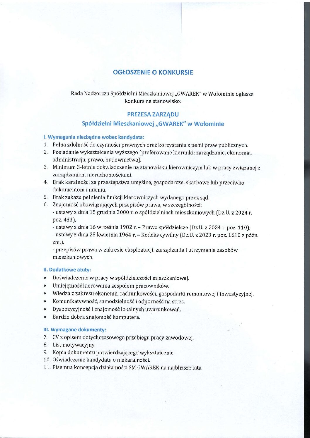 OGŁOSZENIE !!!