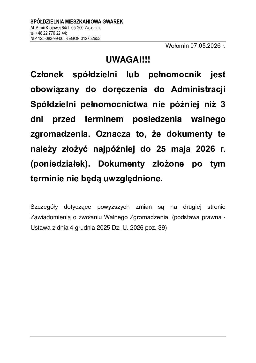 Ogłoszeni-pełnomocnictwo na WZ